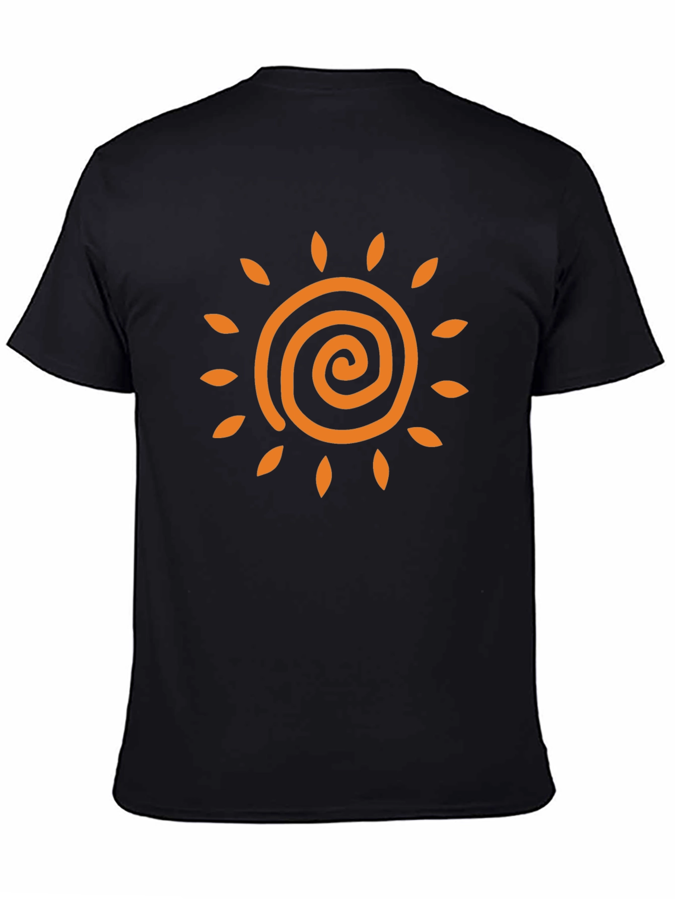Sun Spiral Graphic Tee - Black Casual T-Shirt