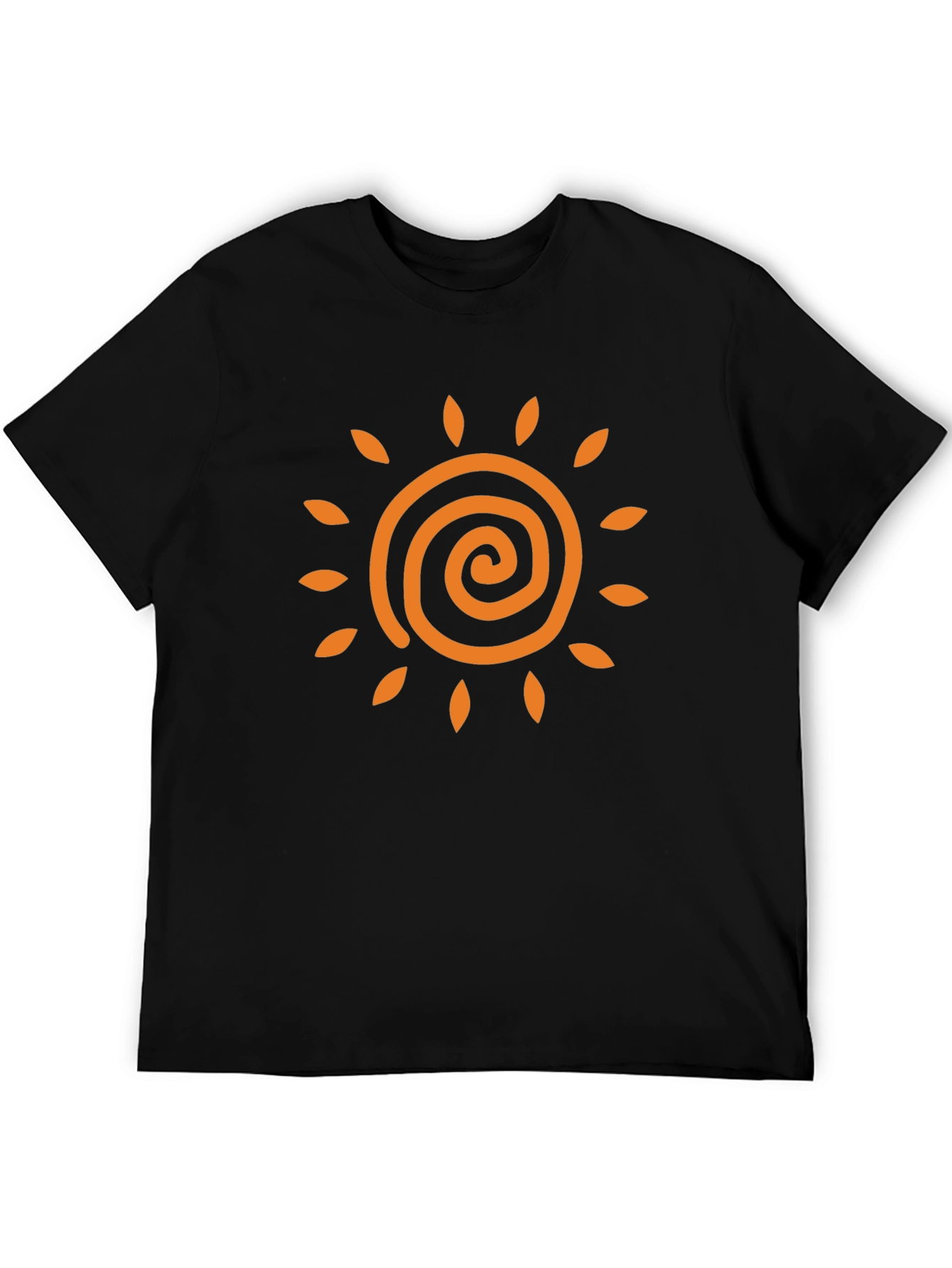 Sun Spiral Graphic Tee - Black Casual T-Shirt