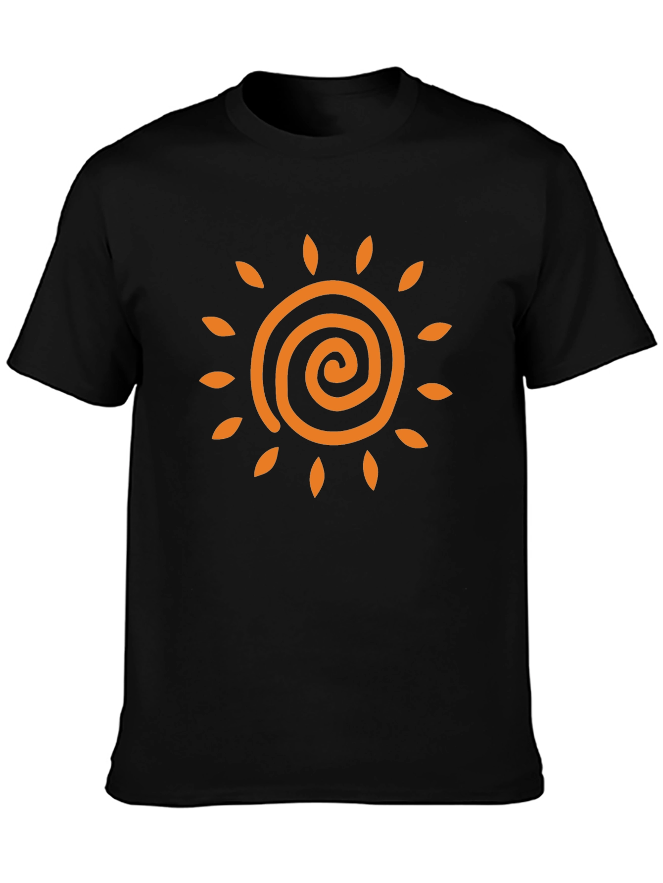 Sun Spiral Graphic Tee - Black Casual T-Shirt