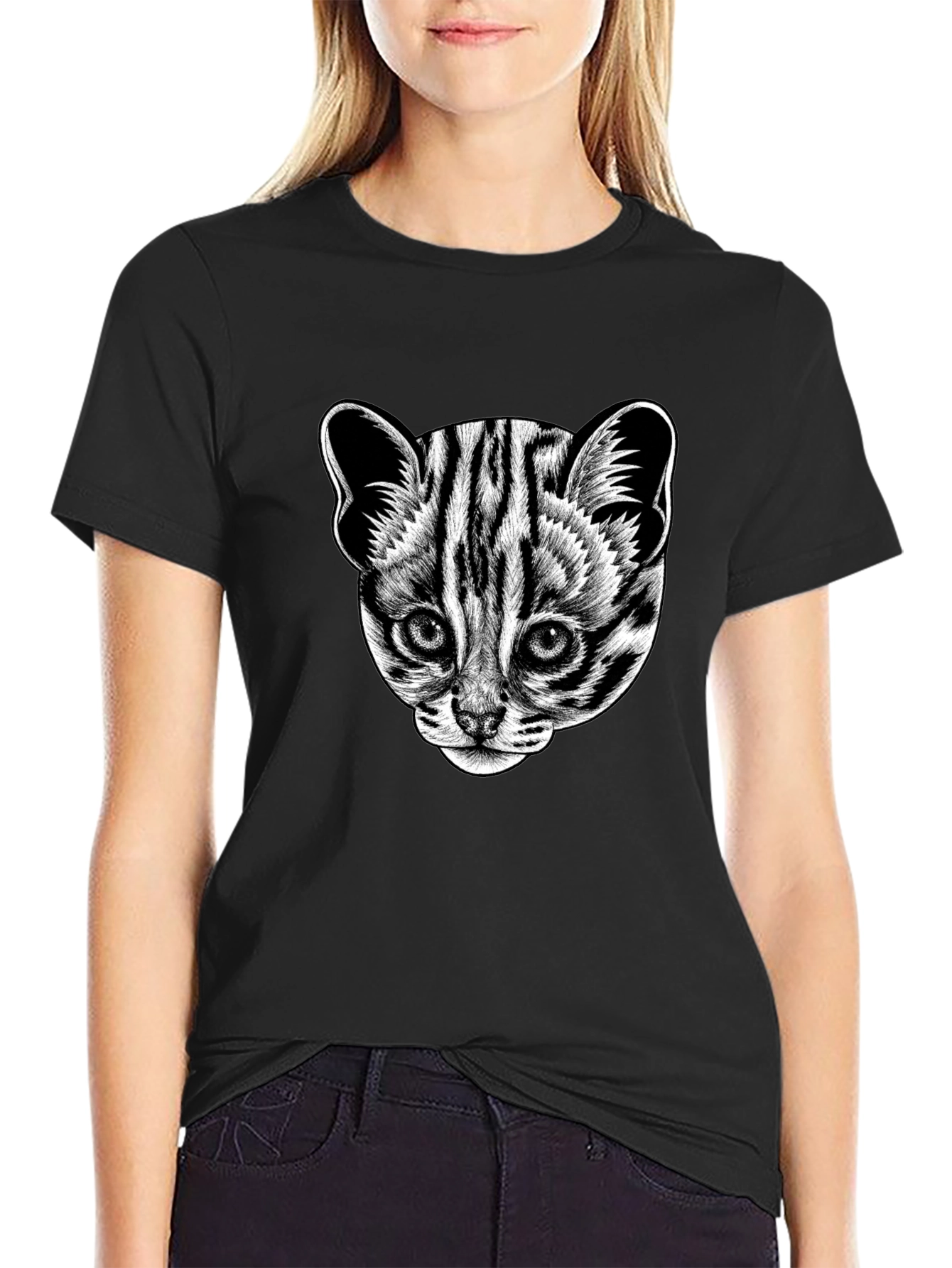 Leopard Cat Graphic Tee - Cool Animal Print T-Shirt