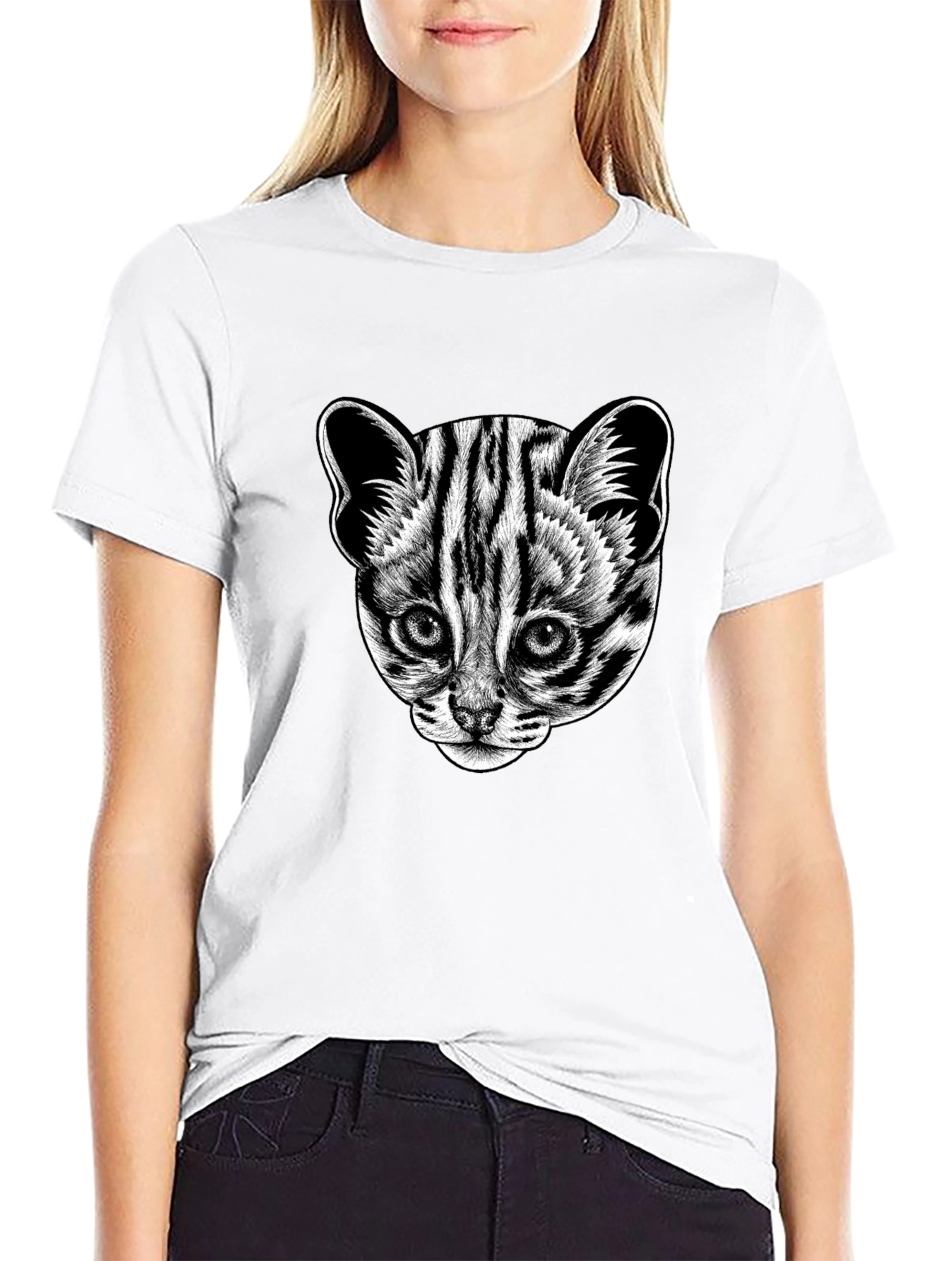 Leopard Cat Graphic Tee - Cool Animal Print T-Shirt