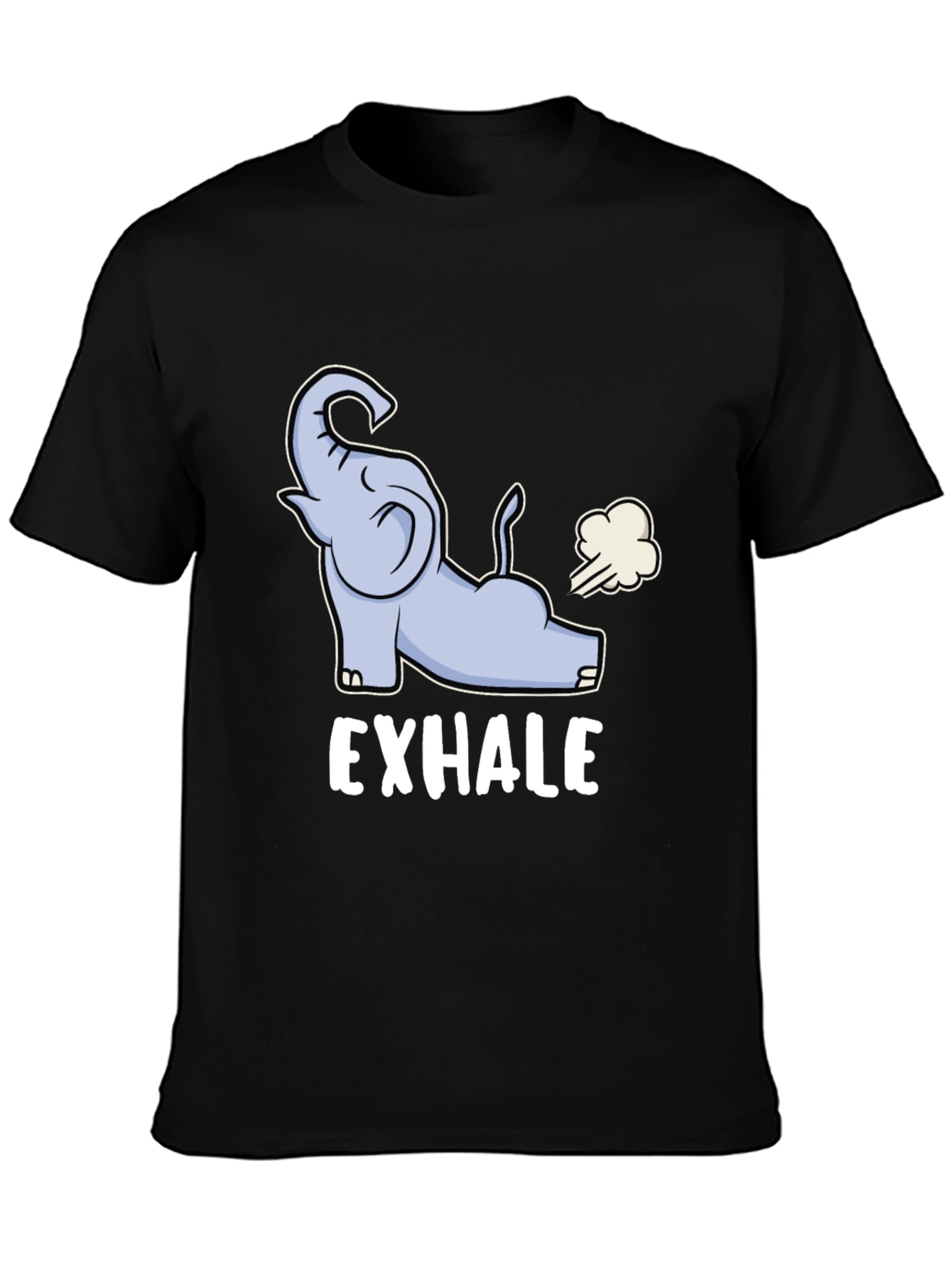 Exhale Elephant Graphic Tee - Casual Comfort