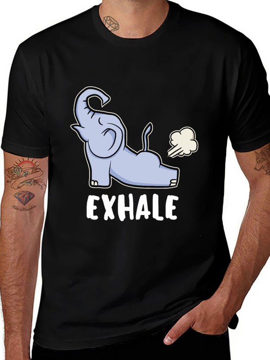 Exhale Elephant Graphic Tee - Casual Comfort