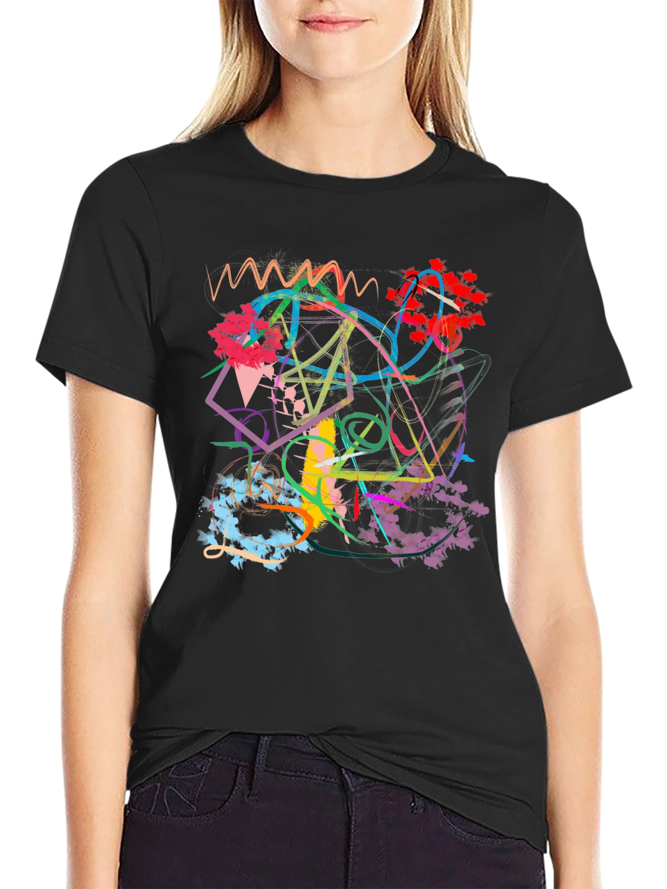 Abstract Art Graphic Black T-Shirt