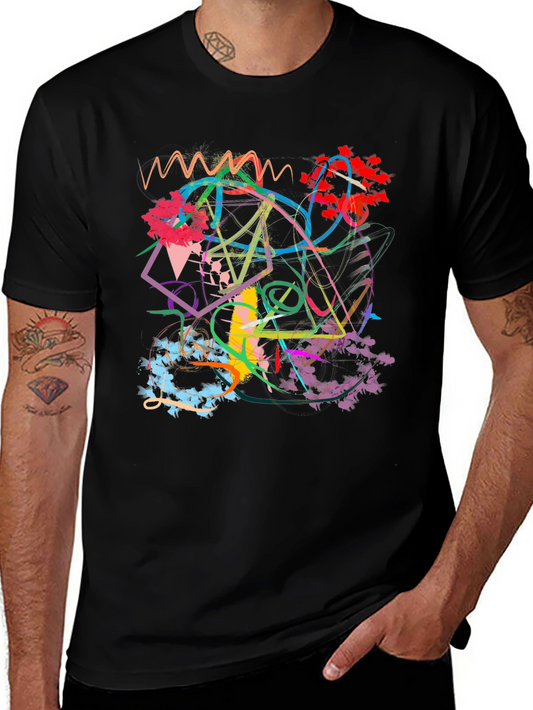 Abstract Art Graphic Black T-Shirt
