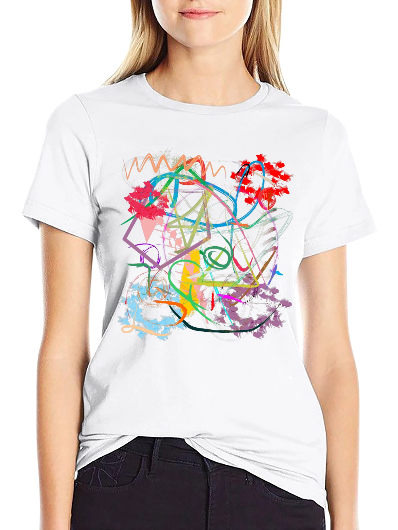 Abstract Art Graphic Black T-Shirt