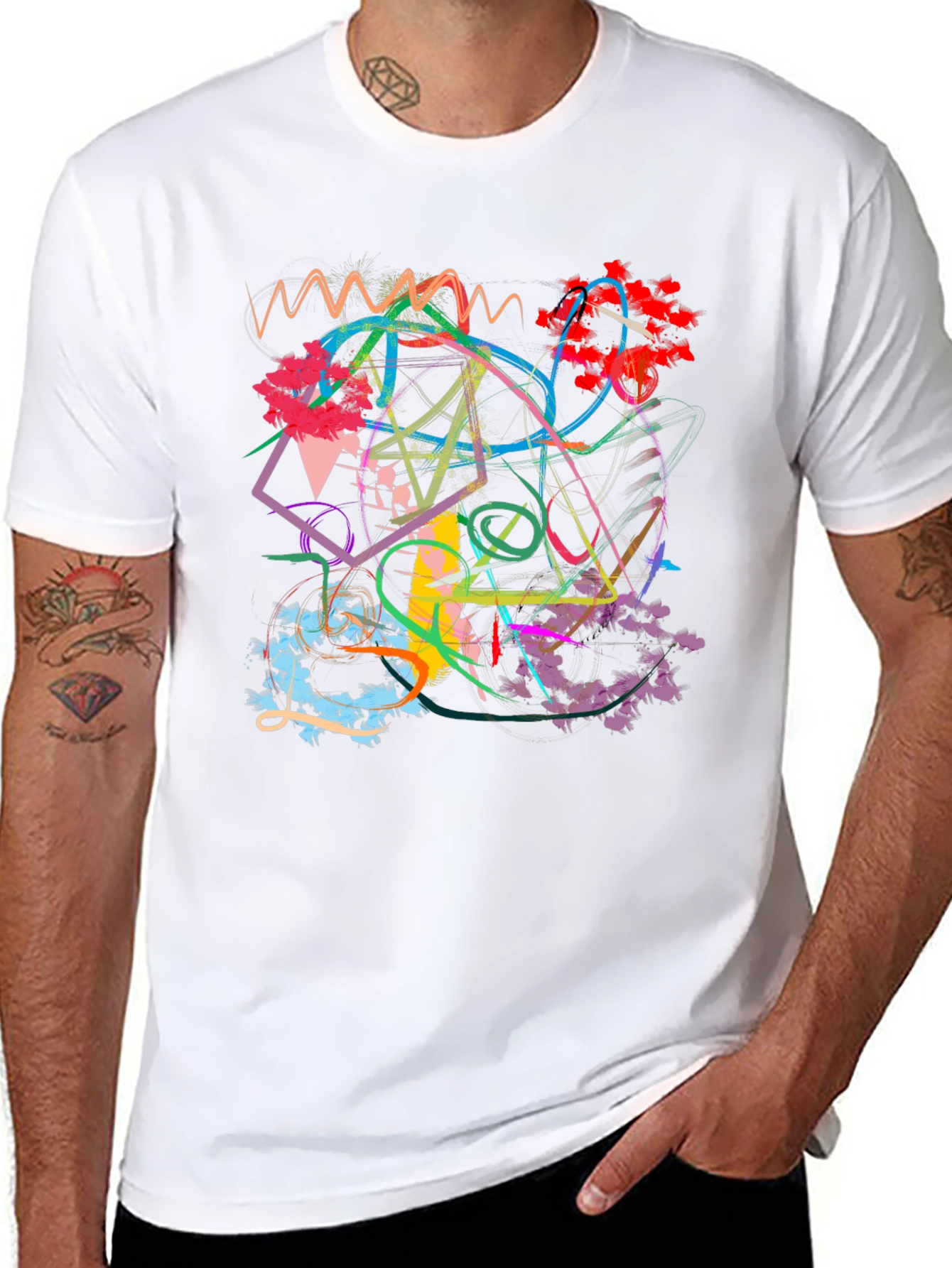 Abstract Art Graphic Black T-Shirt