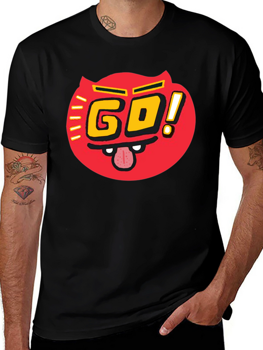 Go! T-Shirt Red Devil Graphic Print Casual