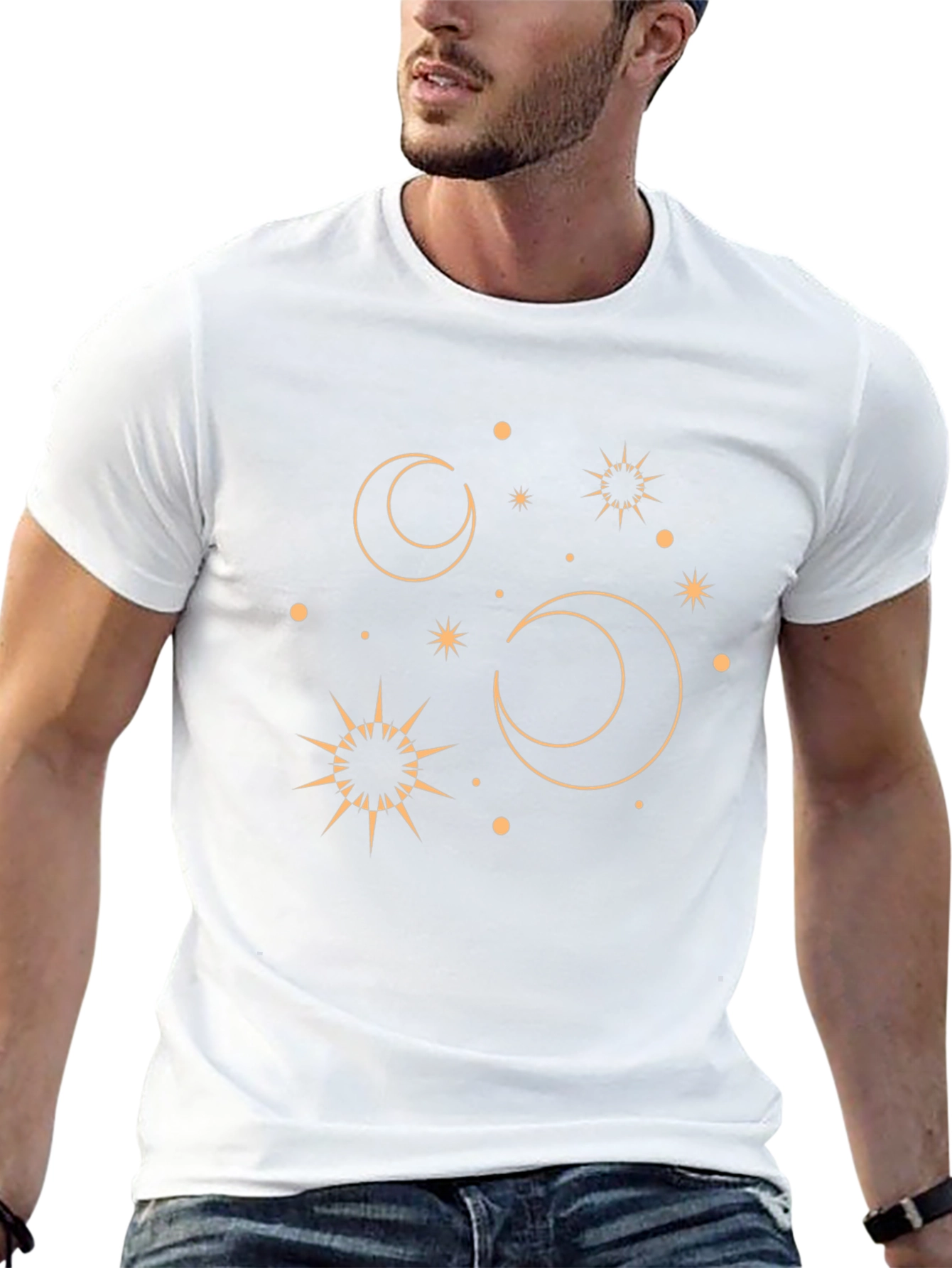 Celestial Graphic Tee - Black Cotton T-Shirt
