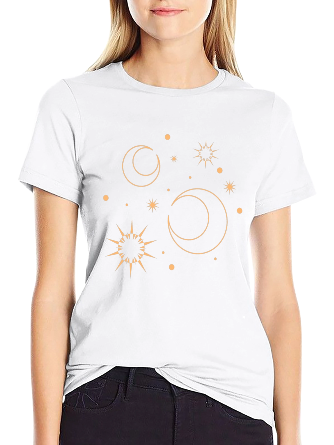 Celestial Graphic Tee - Black Cotton T-Shirt