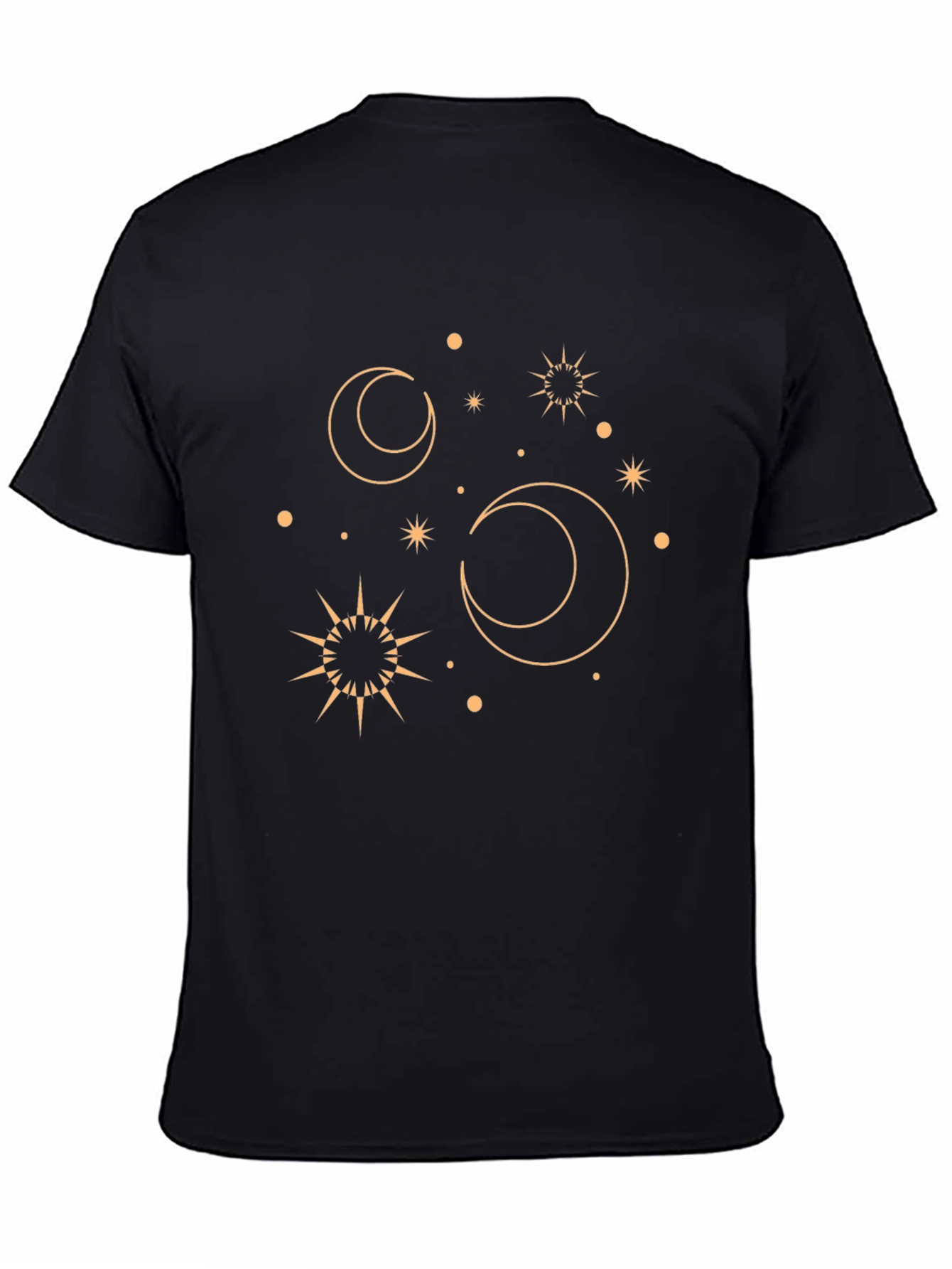 Celestial Graphic Tee - Black Cotton T-Shirt