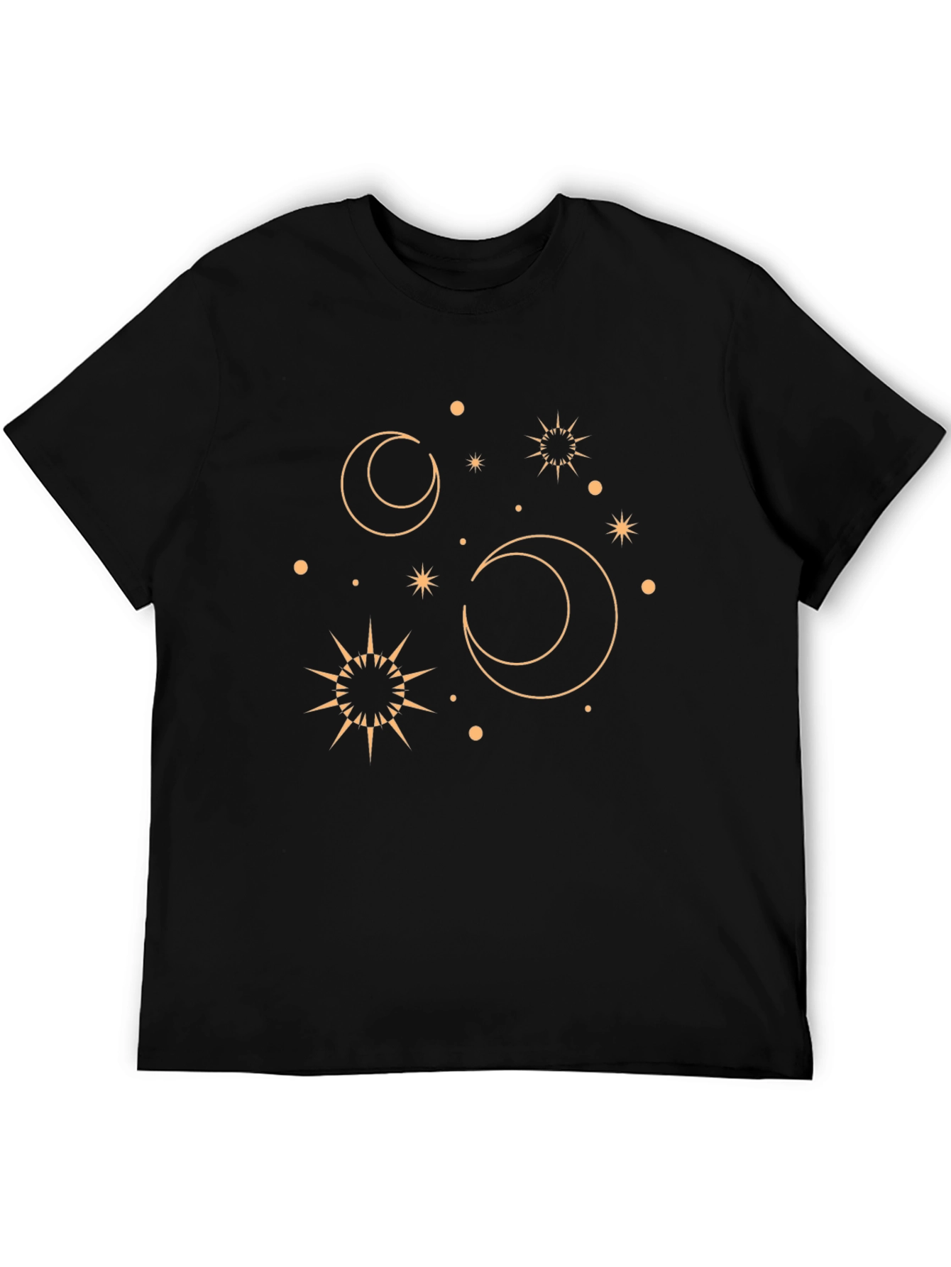Celestial Graphic Tee - Black Cotton T-Shirt