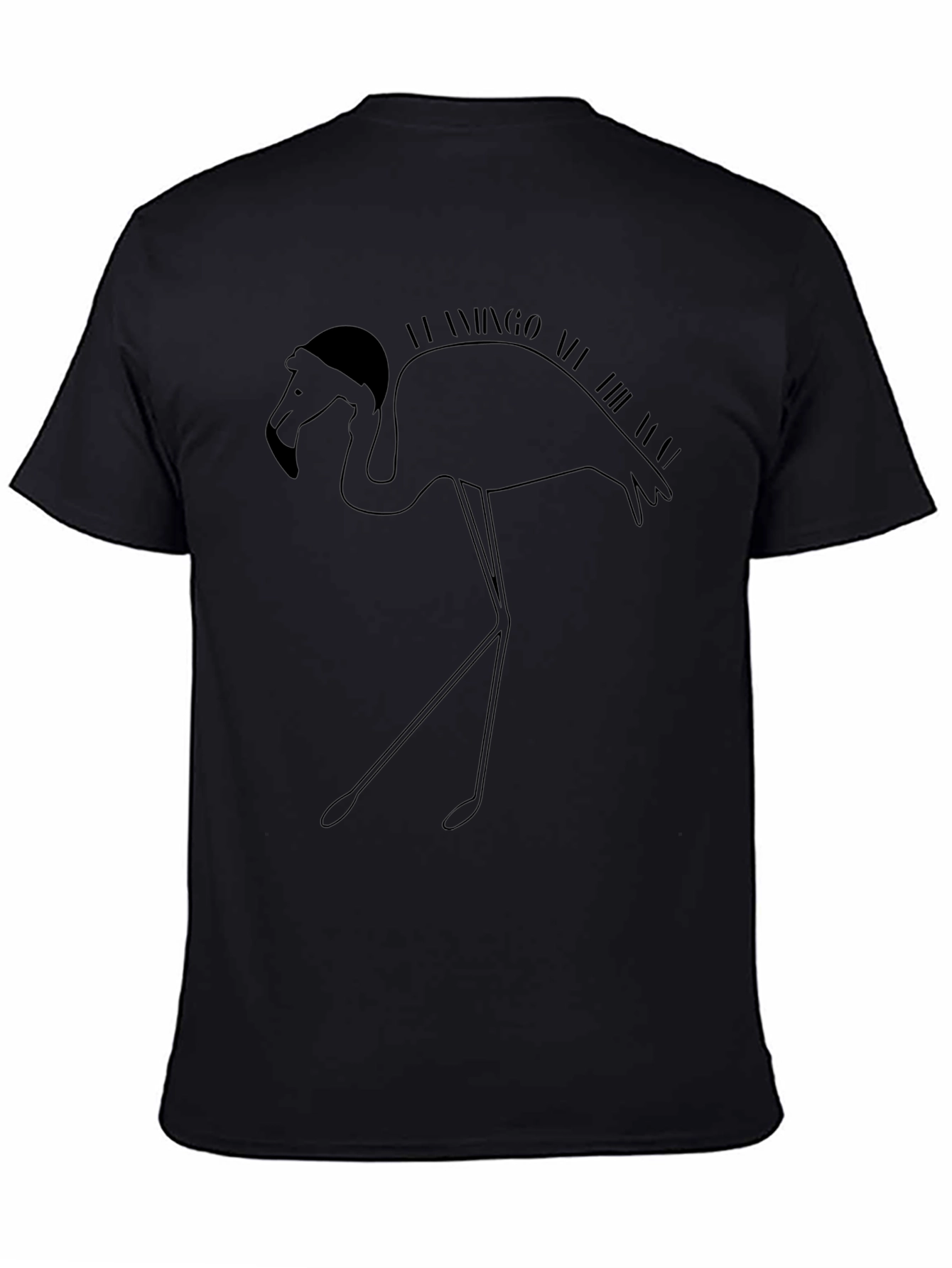Flamingo All the Time Graphic Tee - Black