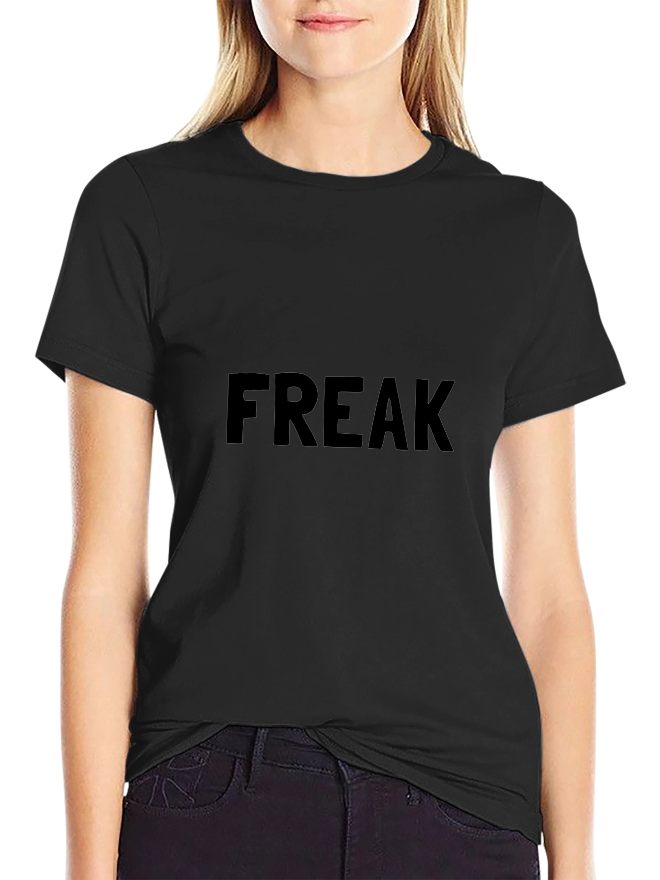 Freak Graphic Tee - Bold Black Cotton T-Shirt