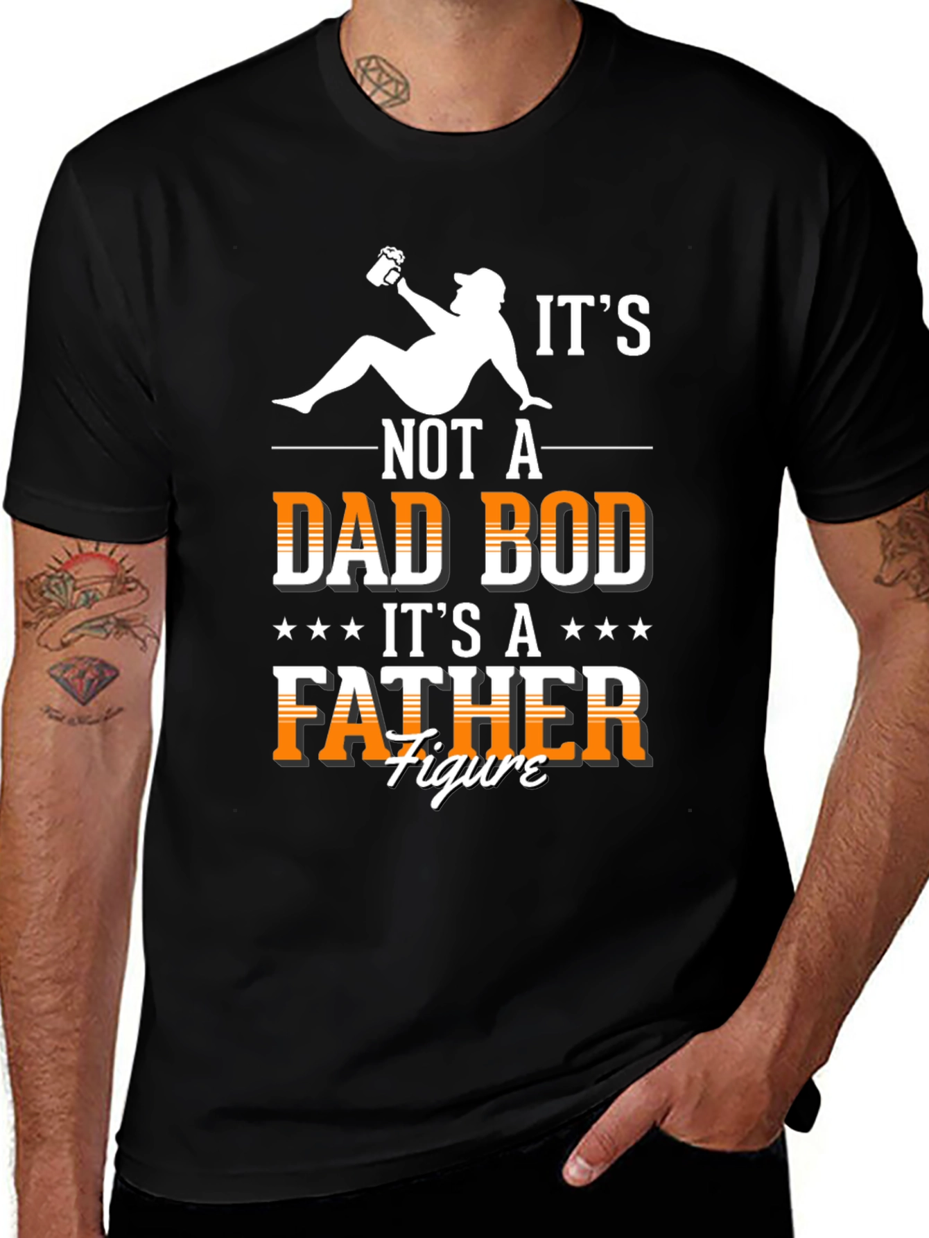 Dad Bod Father Figure T-Shirt - Funny Dad Tee