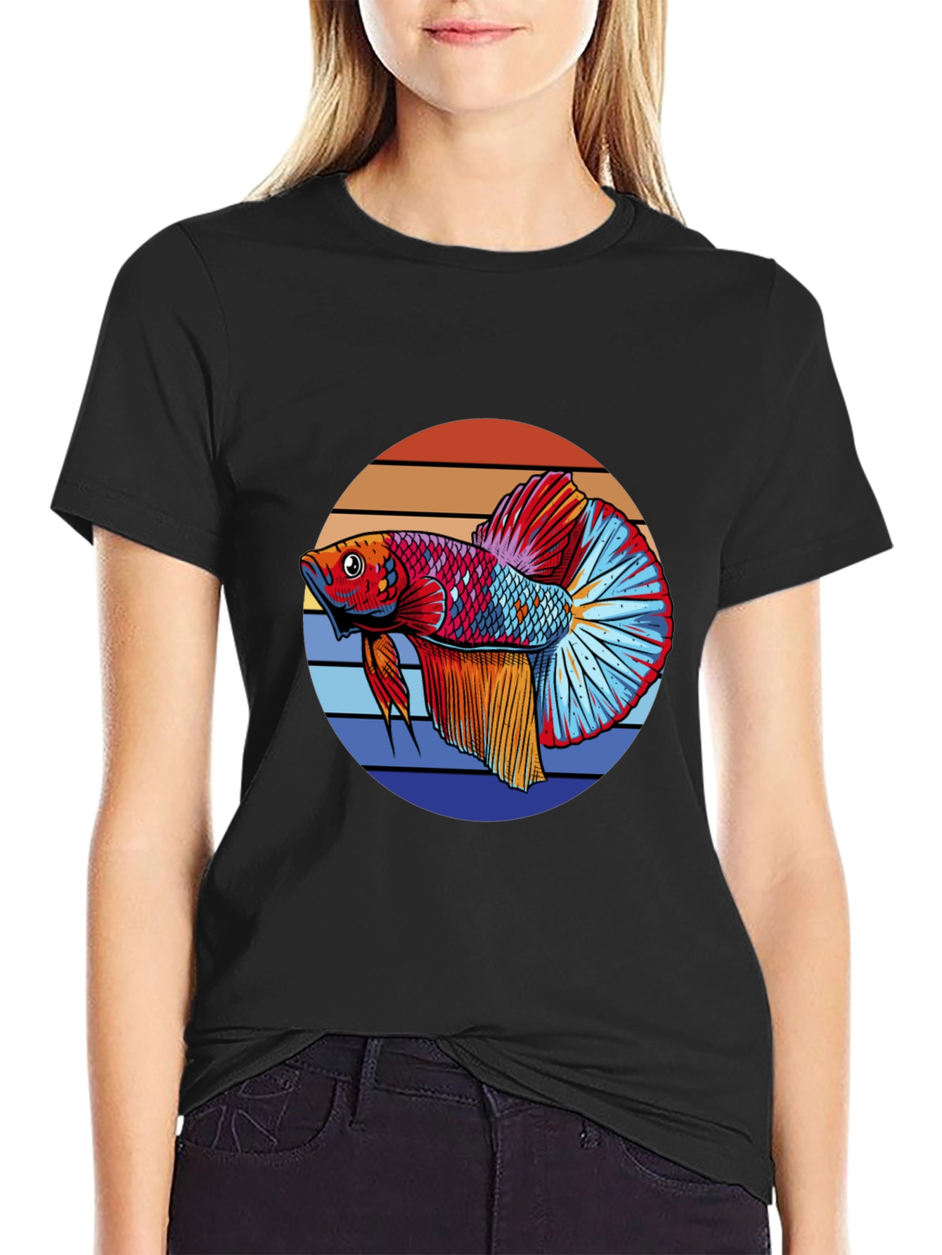 Betta Fish Graphic T-Shirt - Retro Style
