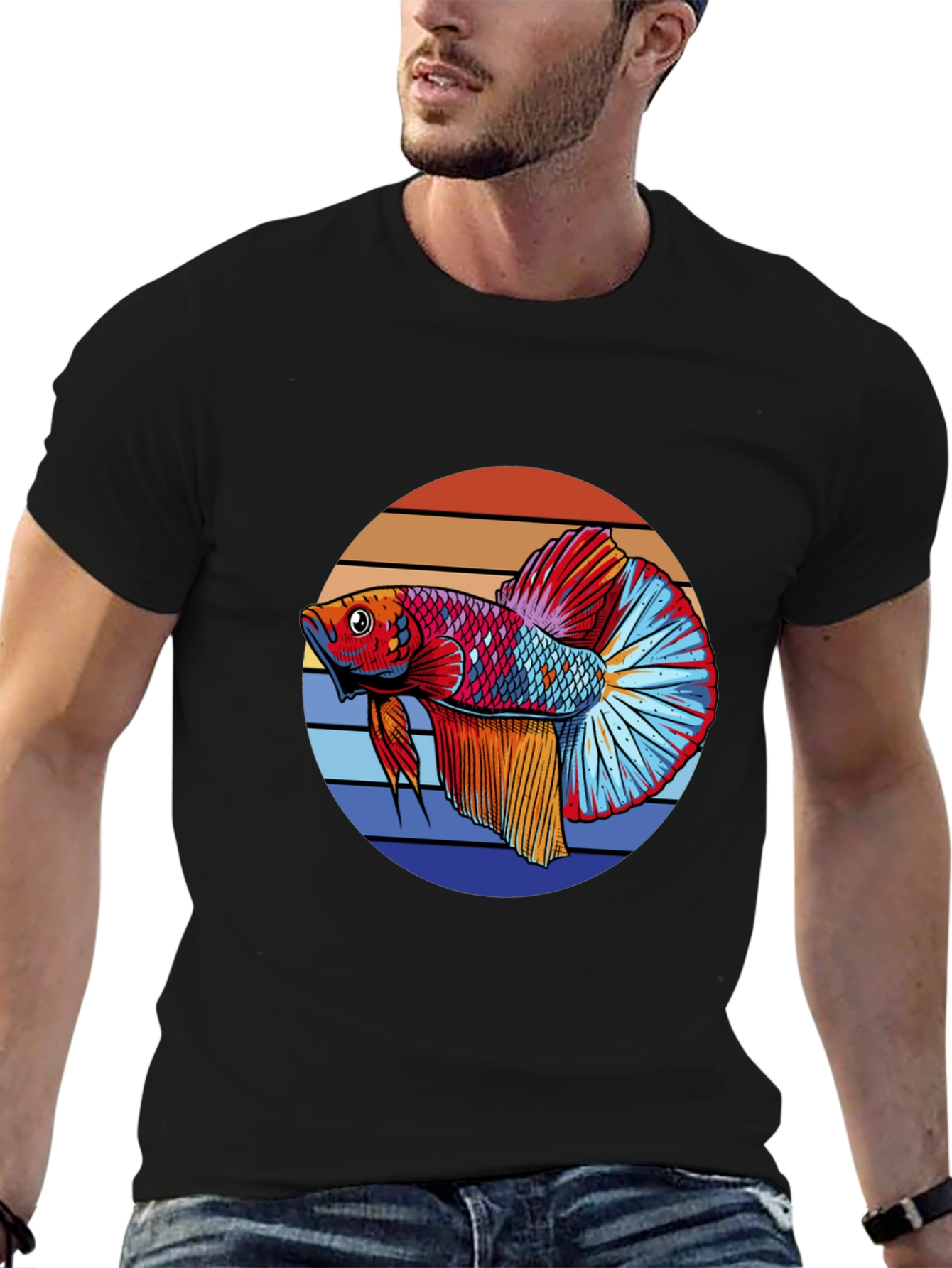 Betta Fish Graphic T-Shirt - Retro Style