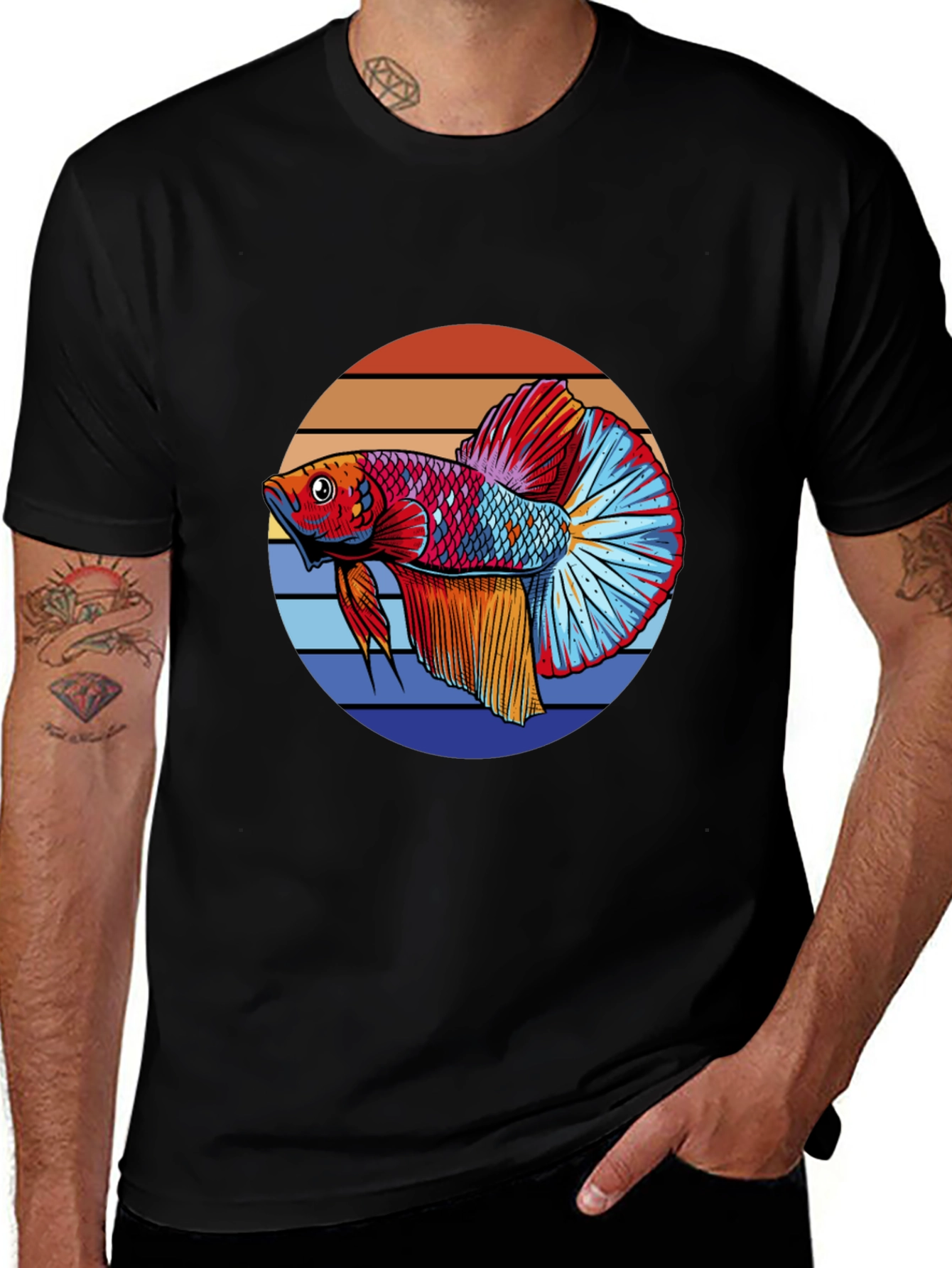 Betta Fish Graphic T-Shirt - Retro Style