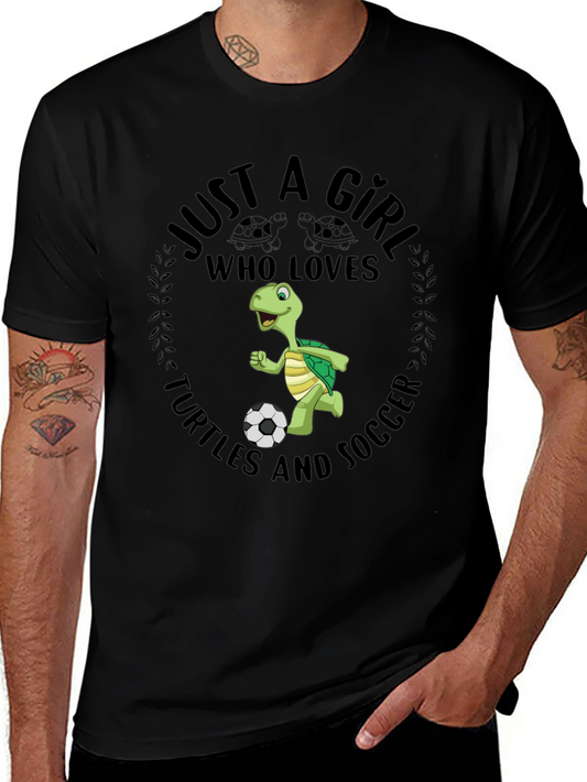 Turtle Soccer Girl T-Shirt - Just a Girl Who Loves Turtles and Soccer