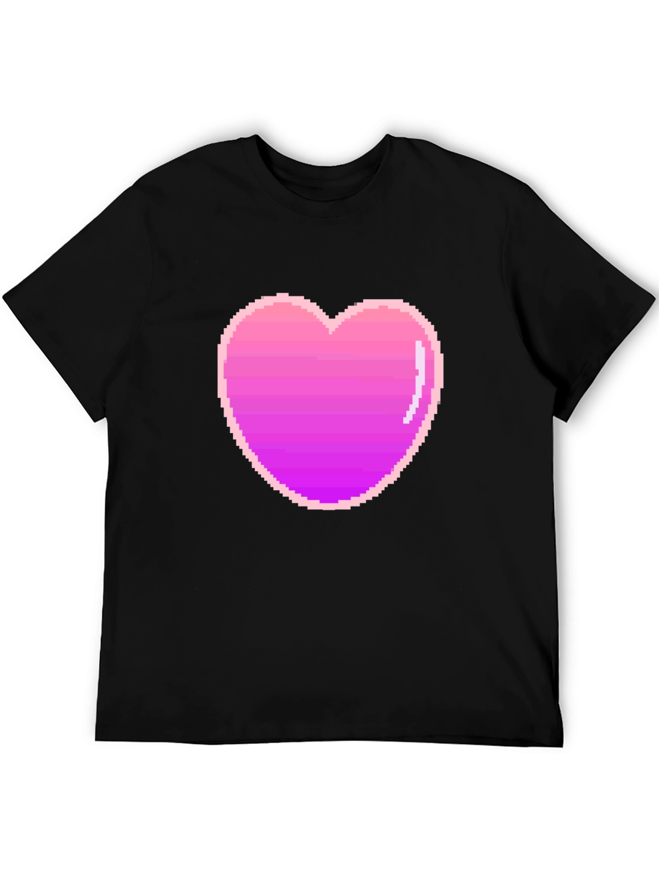 Pixel Heart Black T-Shirt - Retro Gaming Style