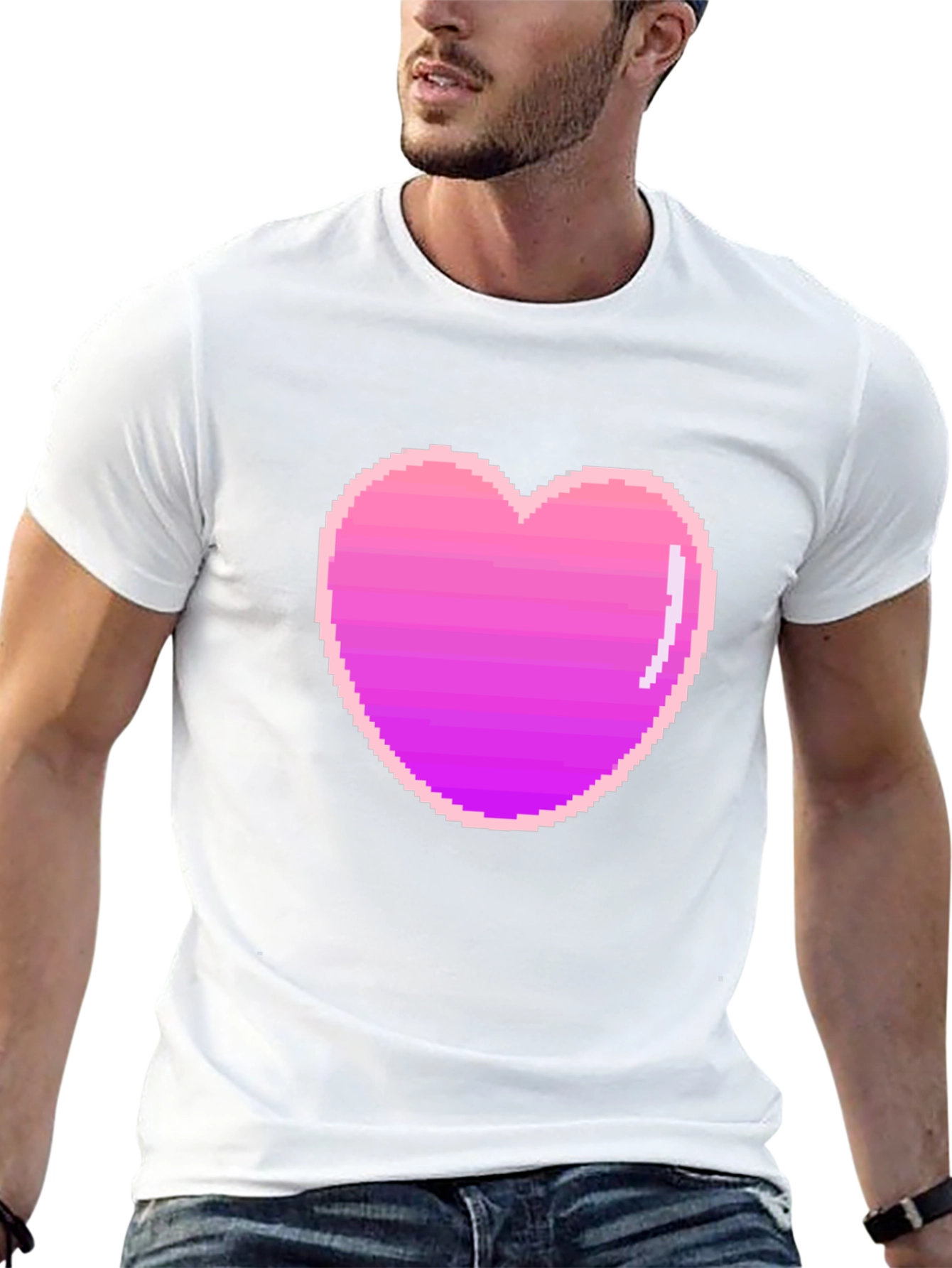 Pixel Heart Black T-Shirt - Retro Gaming Style