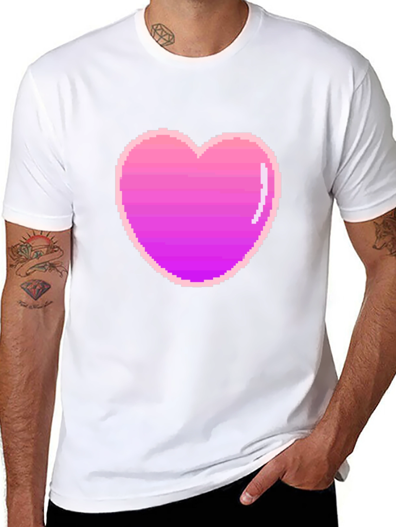 Pixel Heart Black T-Shirt - Retro Gaming Style