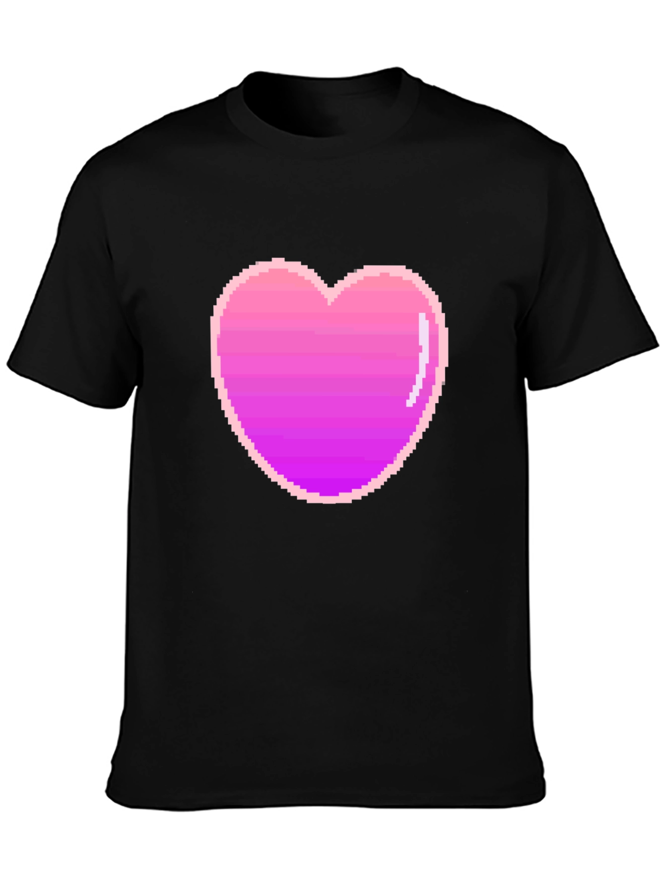 Pixel Heart Black T-Shirt - Retro Gaming Style