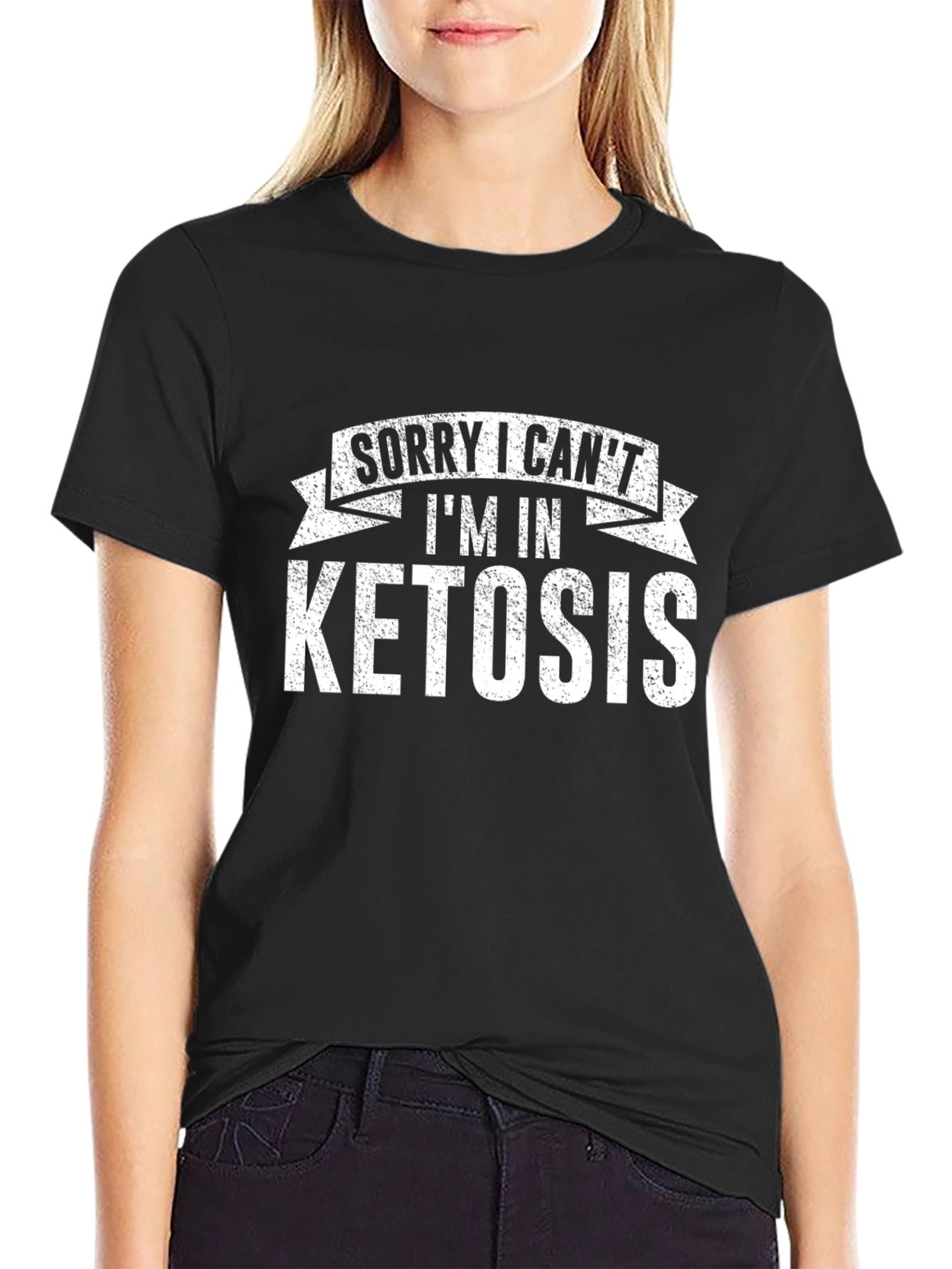 Sorry I Cant Im In Ketosis Black T-Shirt