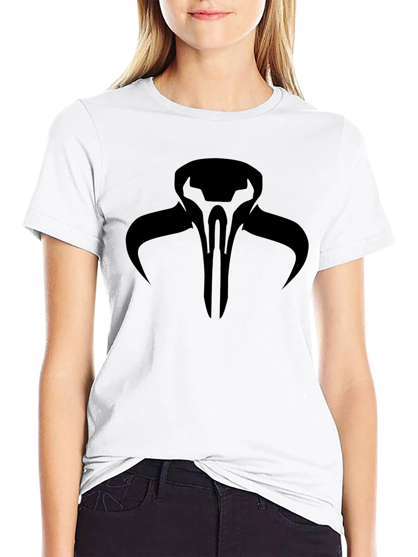 Black Mandalorian Symbol Graphic T-Shirt